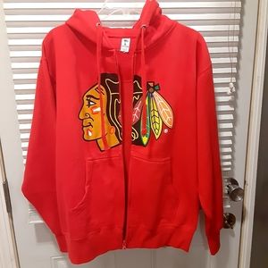 Chicago Blackhawks Hoodie zipper.  Size  small.  Red color